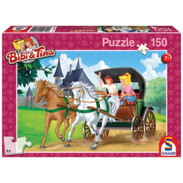 Puzzle, Bibi & Tina cu caleasca, 150 de piese