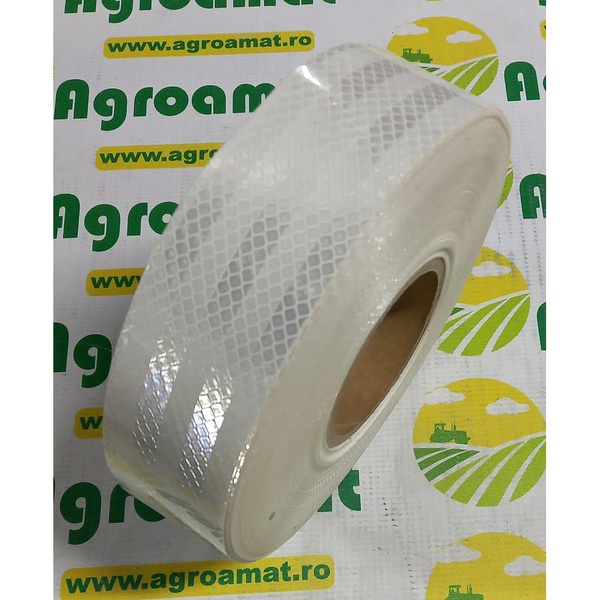 Banda Reflectorizanta Autoadeziva Alba rola:45.7m