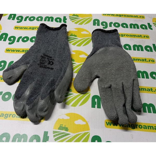 Manusi de protectie bumbac cauciucate gri marimea 10