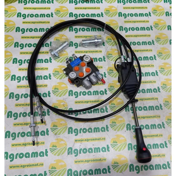 Distribuitor Hidraulic 2P40 cu Joystick si Cablu Comanda 2.5m