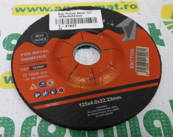 Disc Polizat Metal T27 125x4x22mm