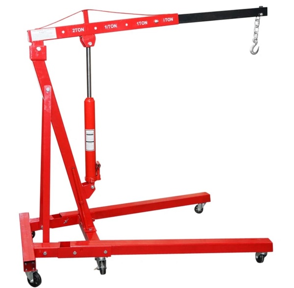 Macara hidraulica pliabila tip girafa pentru atelier 2T