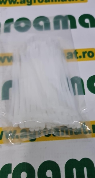 Colier plastic Alb 100x2.5mm