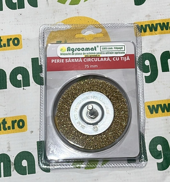 Perie Circulara din Sarma cu tija M14, 75mm, 4500rpm