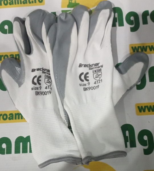 Manusi Protectie Bumbac Alb-Gri Marimea 9