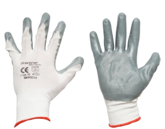 Manusi de Lucru Bumbac Alb-Gri Marimea 10