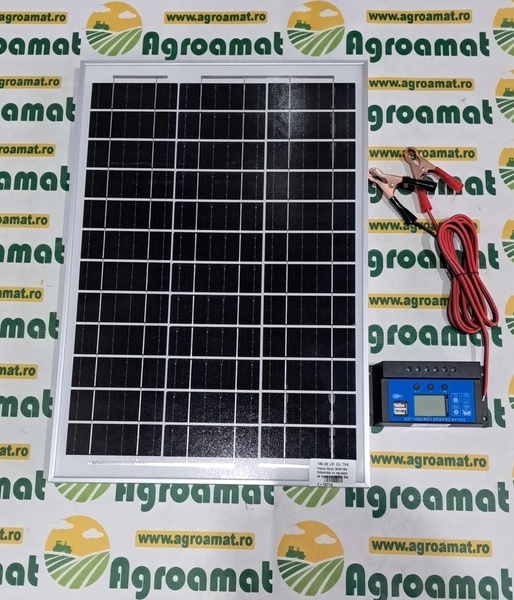 Panou Solar 30W/18V Fotovoltaic cu regulator de incarcare 12/24V 20A