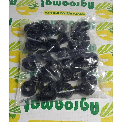 [69738] Izolator Inelar Negru Surub 40mm (25Buc)