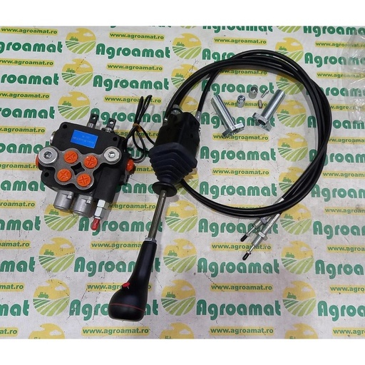 [81829] Distribuitor Hidraulic Incarcator Frontal cu Joystick si Cablu Comanda 2-M