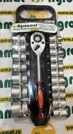 [126060] Set Cheie Tubulare cu Clichet 18 Piese