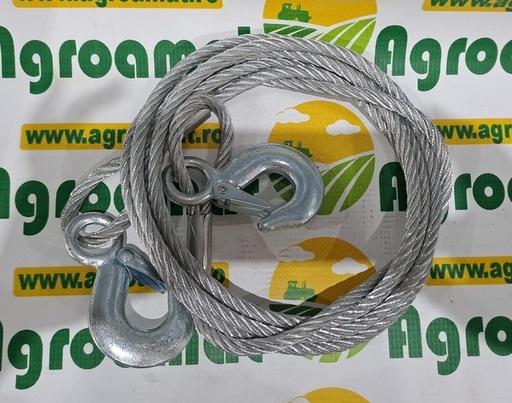 [126146] Cablu/Sufa Metalic de Remorcare cu Carlig cu Autoblocare 3,4m fi 9mm, Sarcina Maxima 6T