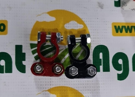 [126641] Set Borne Baterie Zn Rosu si Negru