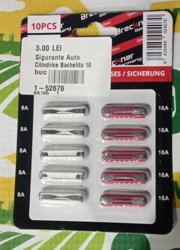 [126654] Sigurante Auto Cilindrice Bachelita 10 buc