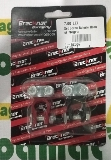 [126665] Set Borne Baterie Rosu si Negru