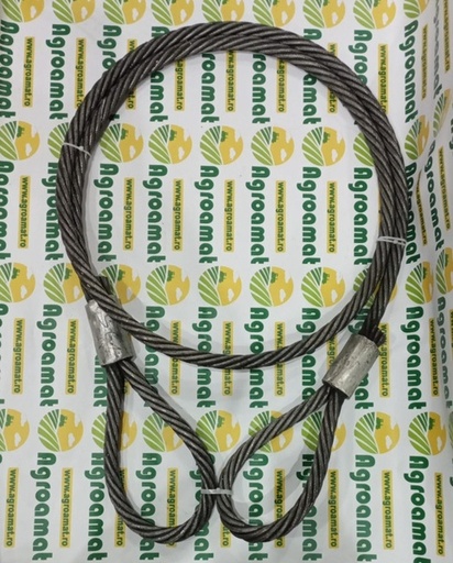 [126683] Cablu/Sufa Troliu din Otel cu Grosime de 24mm si Lungime de 4m cu Inele pentru Tractat sau Ridicat