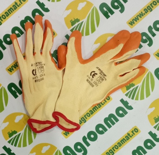 [126691] Manusi de Protectie Bumbac Latex Galben-Portocaliu Marimea 10