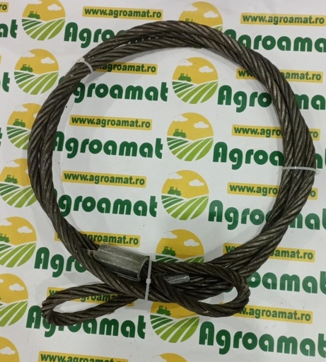 [126737] Cablu Troliu Ciochinar din Otel 6x37 fi 16mm 4m cu 2 Ochiuri